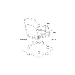 Fran White and Chrome Adjustable Office Chair by Linon Home Decor -Linon Home Decor Shop white linon home decor task chairs thd01882 1f 1000