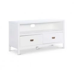 Greenville 44 in. White Wood TV Stand with 2 Drawer Fits TVs Up to 50 in. with Cable Management by Linon Home Decor