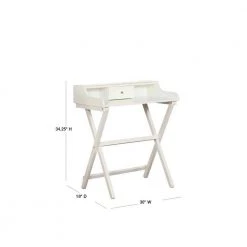 30 in. Rectangular White 1-Drawer Folding Writing Desk by Linon Home Decor 16 30 in. Rectangular White 1-Drawer Folding Writing Desk by Linon Home Decor -Linon Home Decor Shop white linon home decor writing desks thd01820 40 1000