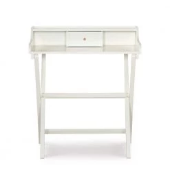 30 in. Rectangular White 1-Drawer Folding Writing Desk by Linon Home Decor