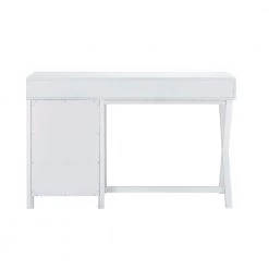 Sara 48 in. Rectangle White Wood 4-Drawer Computer Desk with Side Storage by Linon Home Decor -Linon Home Decor Shop white linon home decor writing desks thd02967 66 1000
