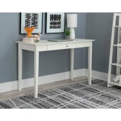 Angela 47.25 in. Rectangular White Wood Single Drawer Writing Desk by Linon Home Decor 21 Angela 47.25 in. Rectangular White Wood Single Drawer Writing Desk by Linon Home Decor -Linon Home Decor Shop white linon home decor writing desks thd03006 31 1000