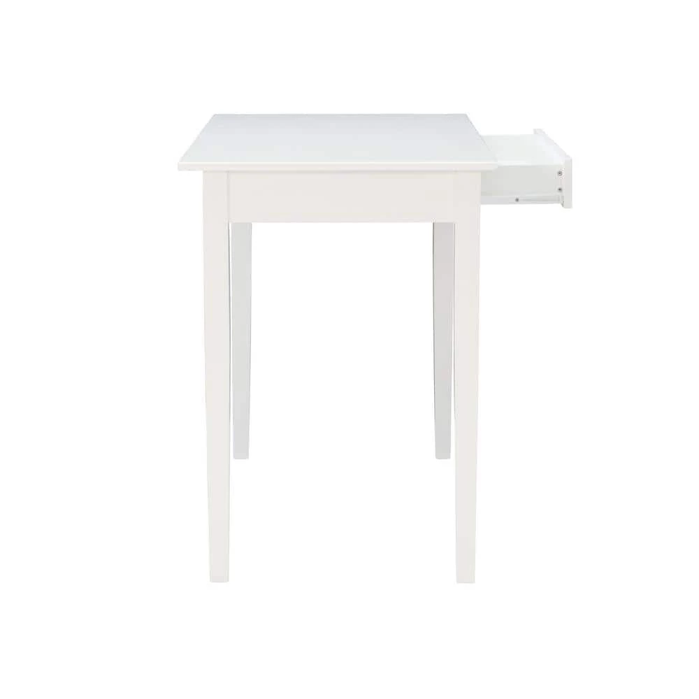 Angela 47.25 in. Rectangular White Wood Single Drawer Writing Desk by Linon Home Decor 7 Angela 47.25 in. Rectangular White Wood Single Drawer Writing Desk by Linon Home Decor - Image 5
