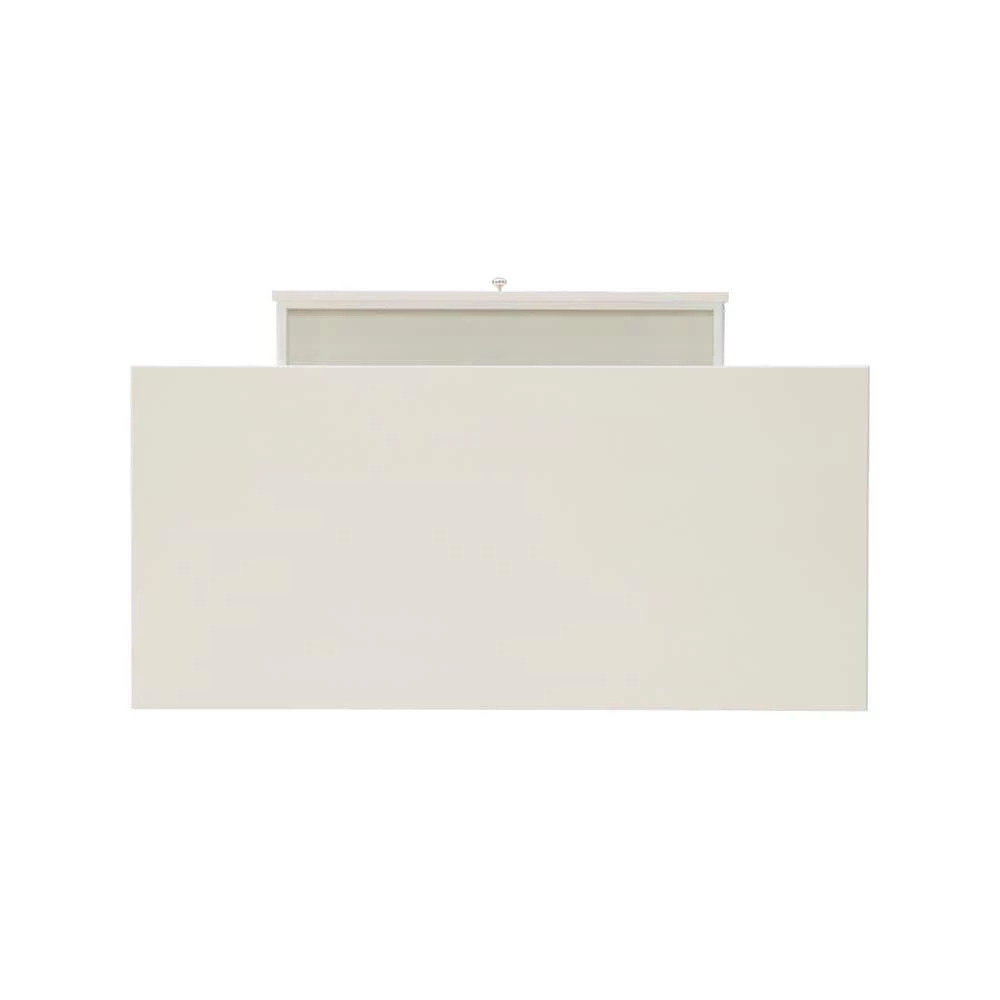 Angela 47.25 in. Rectangular White Wood Single Drawer Writing Desk by Linon Home Decor 5 Angela 47.25 in. Rectangular White Wood Single Drawer Writing Desk by Linon Home Decor - Image 3