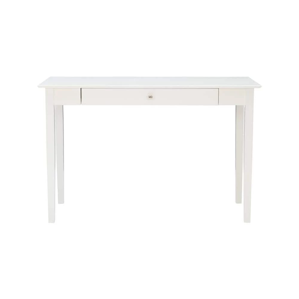 Angela 47.25 in. Rectangular White Wood Single Drawer Writing Desk by Linon Home Decor 8 Angela 47.25 in. Rectangular White Wood Single Drawer Writing Desk by Linon Home Decor - Image 6