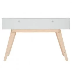 Rainier 55 in. Rectangular White Wood 2-Drawer Computer Desk with Small Hutch by Linon Home Decor -Linon Home Decor Shop white linon home decor writing desks thd03207 66 1000