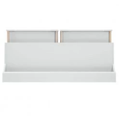 Rainier 55 in. Rectangular White Wood 2-Drawer Computer Desk with Small Hutch by Linon Home Decor -Linon Home Decor Shop white linon home decor writing desks thd03207 a0 1000