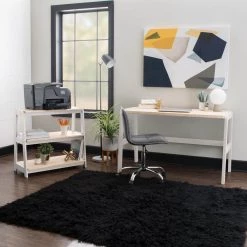 Grant 50.75 in. Rectangular White and Natural Writing Desk by Linon Home Decor -Linon Home Decor Shop white linon home decor writing desks thd03448 4f 1000