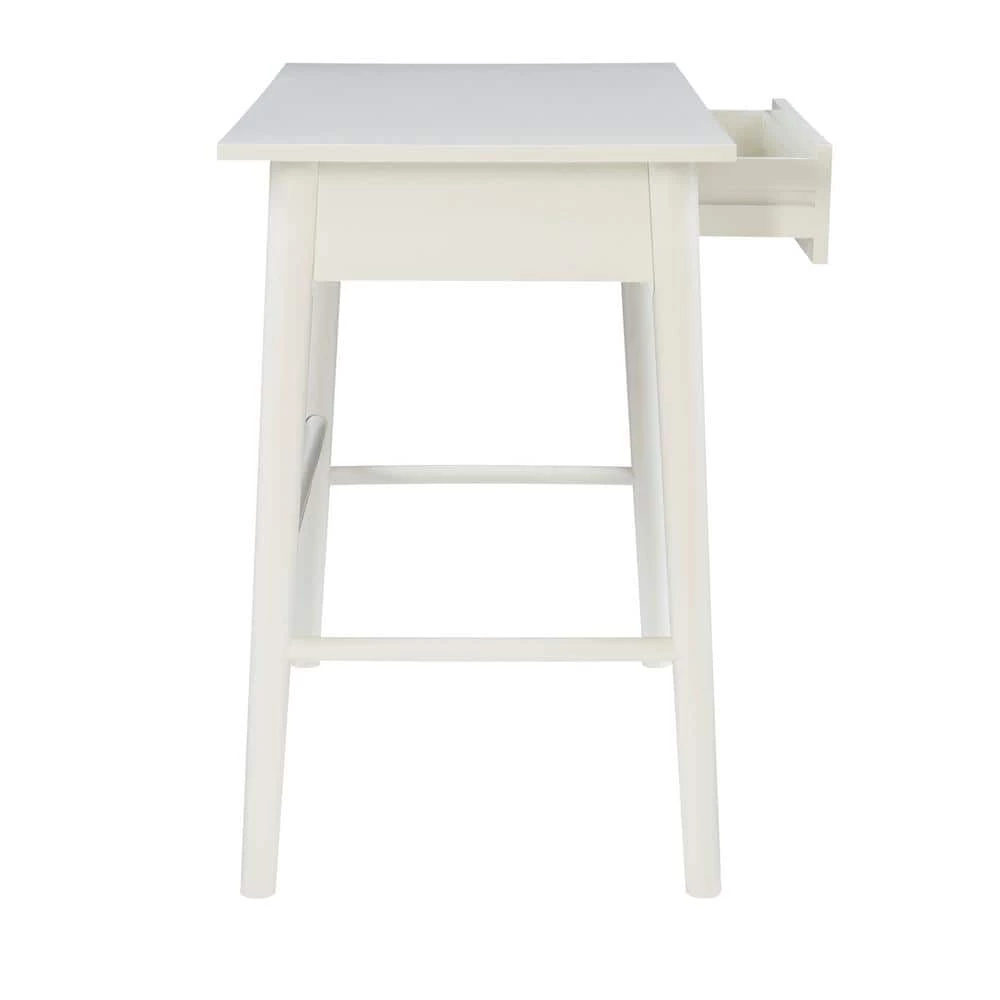 Breville 42 in. W Rectangular White Wood 1-Drawer Writing Desk by Linon Home Decor 4 Breville 42 in. W Rectangular White Wood 1-Drawer Writing Desk by Linon Home Decor - Image 2
