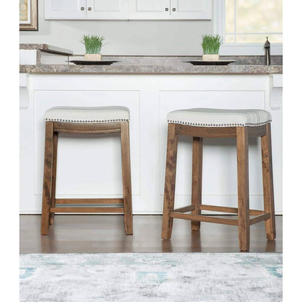 Claridge 24 in. Rustic Brown Faux Flokati Counter Stool by Linon Home Decor 10 Claridge 24 in. Rustic Brown Faux Flokati Counter Stool by Linon Home Decor - Image 8