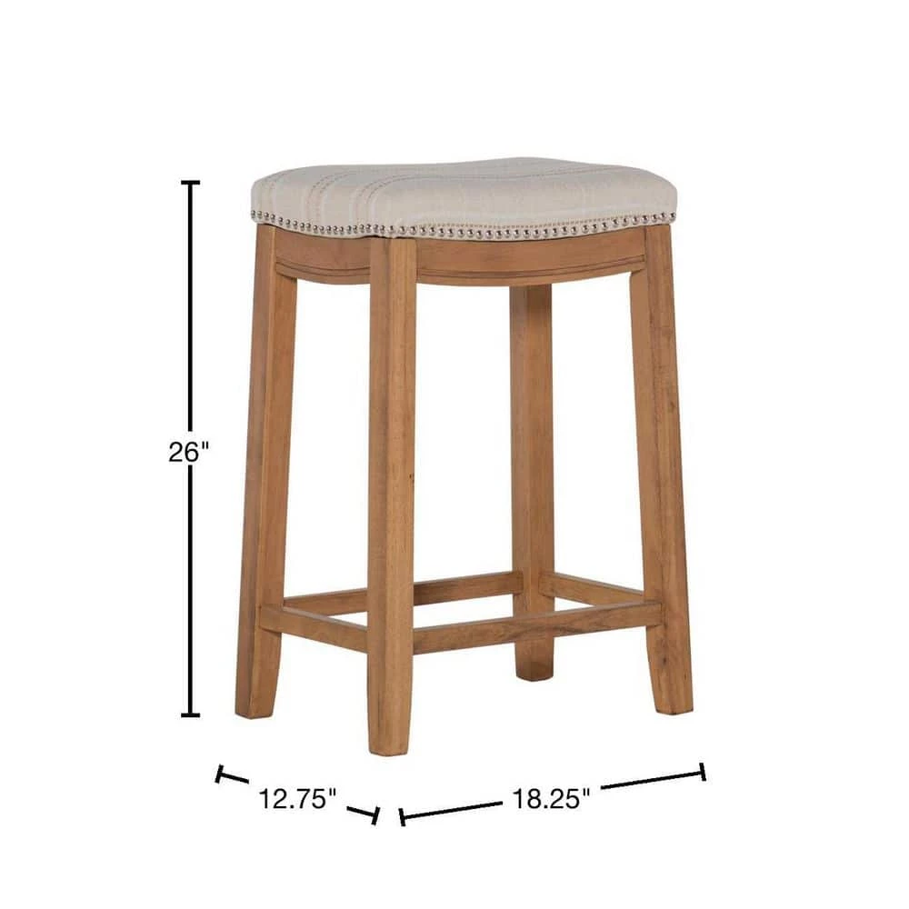 Claridge 24 in. Rustic Brown Faux Flokati Counter Stool by Linon Home Decor 5 Claridge 24 in. Rustic Brown Faux Flokati Counter Stool by Linon Home Decor - Image 3