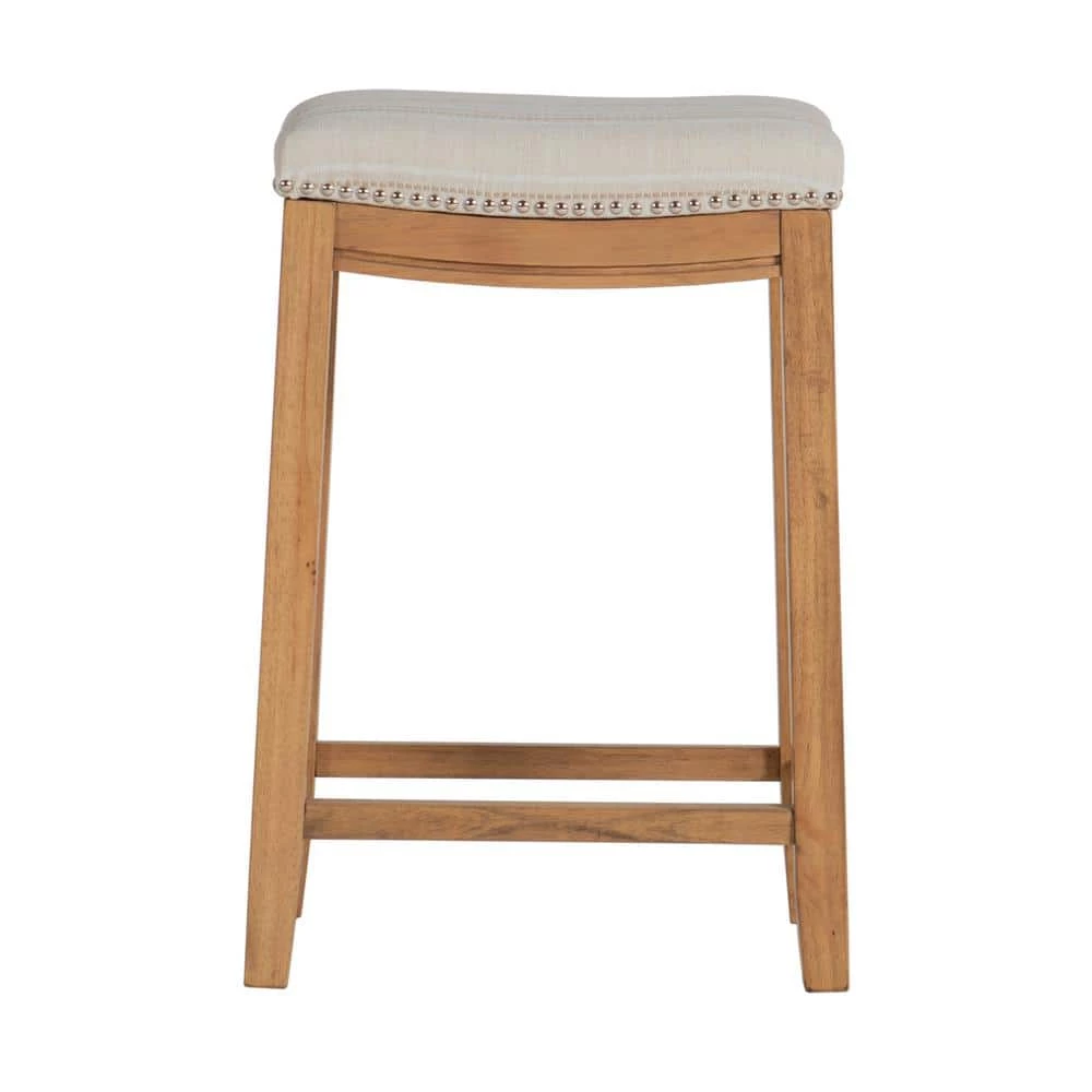 Claridge 24 in. Rustic Brown Faux Flokati Counter Stool by Linon Home Decor 7 Claridge 24 in. Rustic Brown Faux Flokati Counter Stool by Linon Home Decor - Image 5