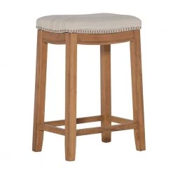 Claridge 24 in. Rustic Brown Faux Flokati Counter Stool by Linon Home Decor