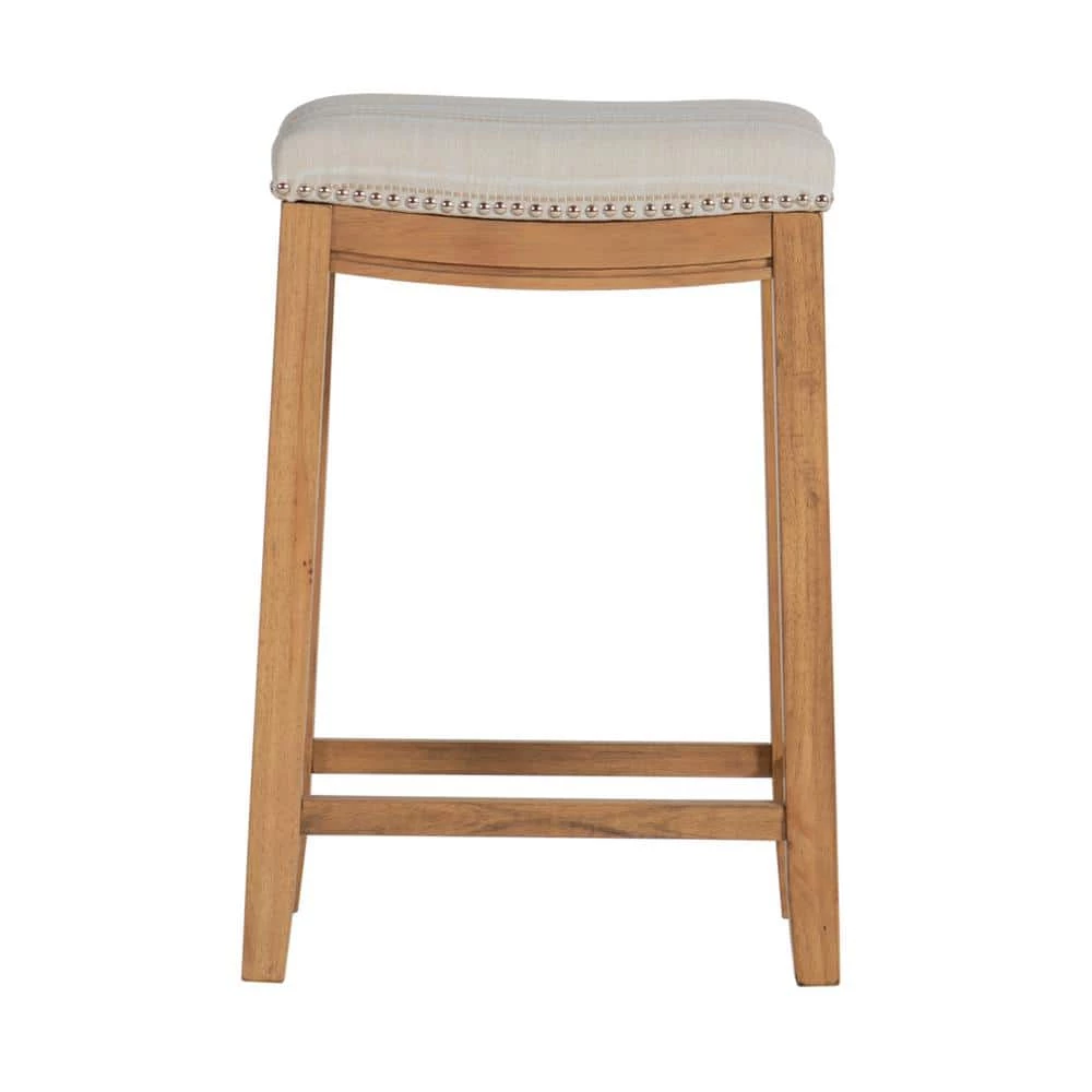 Claridge 24 in. Rustic Brown Faux Flokati Counter Stool by Linon Home Decor 4 Claridge 24 in. Rustic Brown Faux Flokati Counter Stool by Linon Home Decor - Image 2