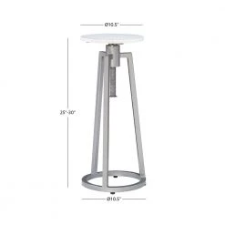 Fraser White & Silver Marble Adj Drink Table by Linon Home Decor -Linon Home Decor Shop white silver linon home decor end side tables hd221958 44 1000