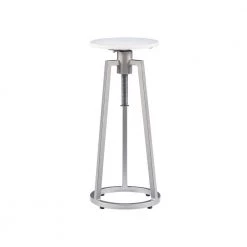 Fraser White & Silver Marble Adj Drink Table by Linon Home Decor -Linon Home Decor Shop white silver linon home decor end side tables hd221958 c3 1000