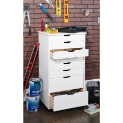 McLeod White Wash Eight Drawer Rolling Storage Cart by Linon Home Decor 18 McLeod White Wash Eight Drawer Rolling Storage Cart by Linon Home Decor -Linon Home Decor Shop white wash linon home decor accent cabinets thd02097 4f 1000